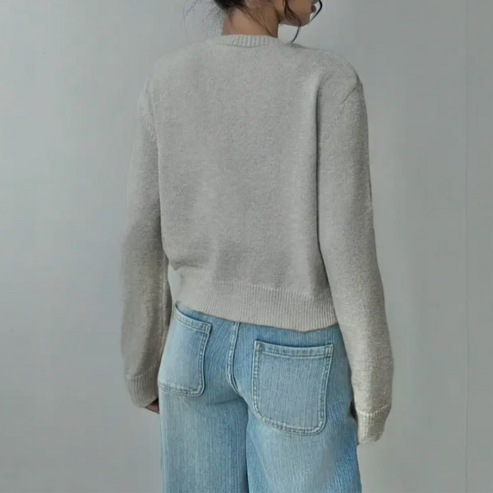 Klassisk Cardigan | Mjuk Stickad Tröja med Ribbade Ärmslut | Avslappnad Stil för Vardagsbruk 7