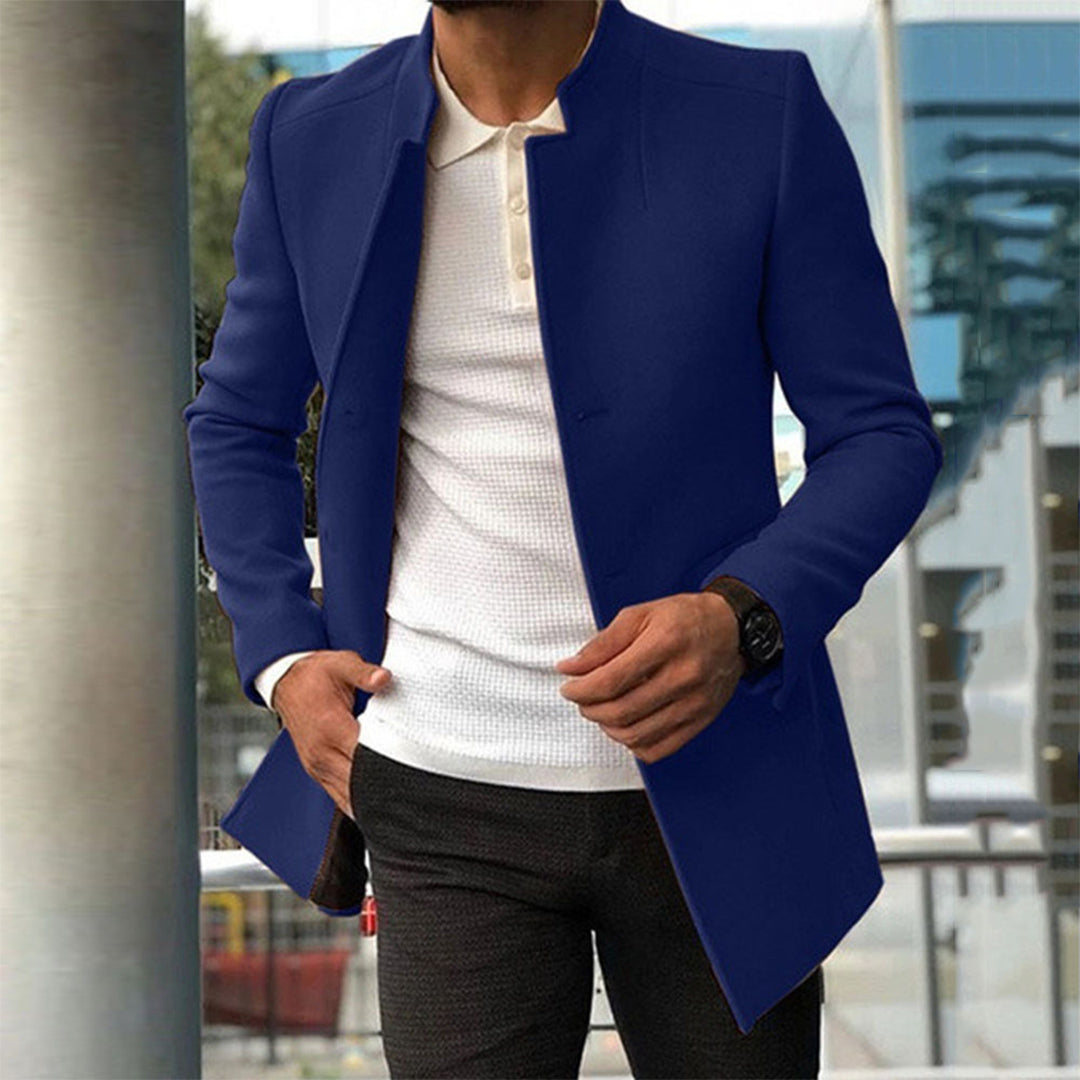 Klassisk Herrkappa med Hög Ståkrage och Knappstängning för Elegant Look 2