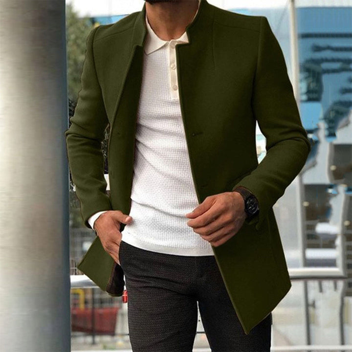 Klassisk Herrkappa med Hög Ståkrage och Knappstängning för Elegant Look 4