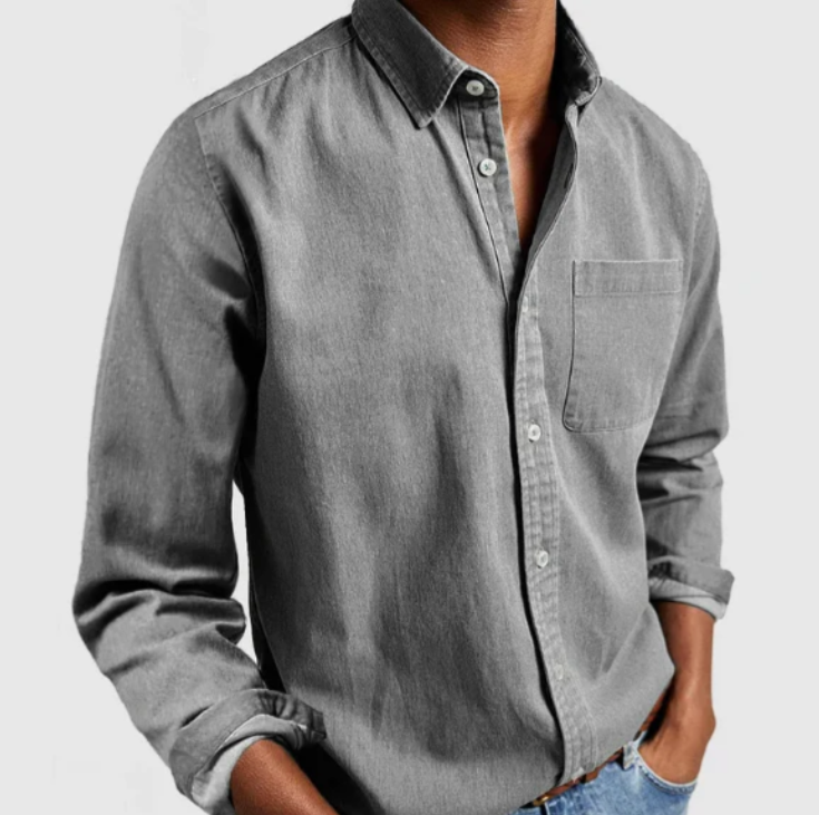 Klassisk Herrskjorta | Långärmad Button-Down Design med Bröstficka | Tidlös Stil för Alla Tillfällen 3