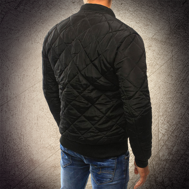 Klassisk Quiltad Bombarjacka för Män med Full Dragkedja | Elegant Design för Komfort 2