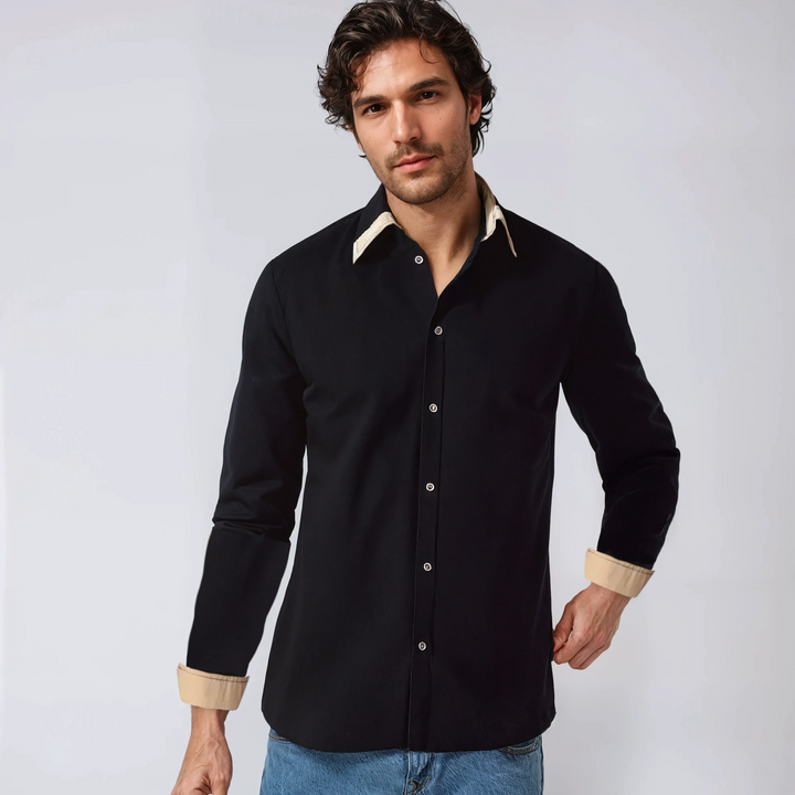 Klassisk Skjorta för Män med Kontrastdetaljer | Modern Design för Smart-Casual Stil 0