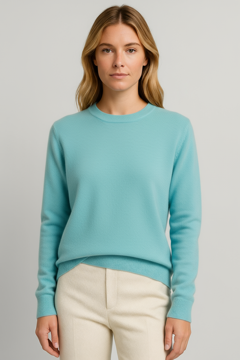 Klassisk Stickad Tröja Dam med Rund Hals och Långa Ärmar | Mångsidig Bas för Eleganta Outfits 4