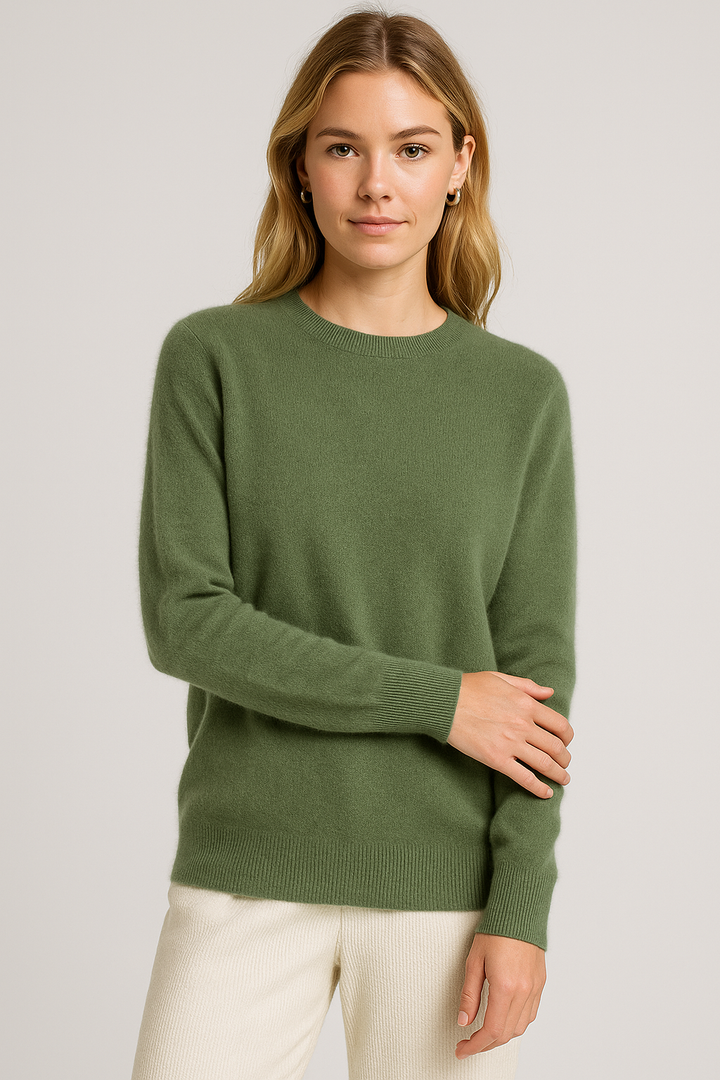 Klassisk Stickad Tröja Dam med Rund Hals och Långa Ärmar | Mångsidig Bas för Eleganta Outfits 9