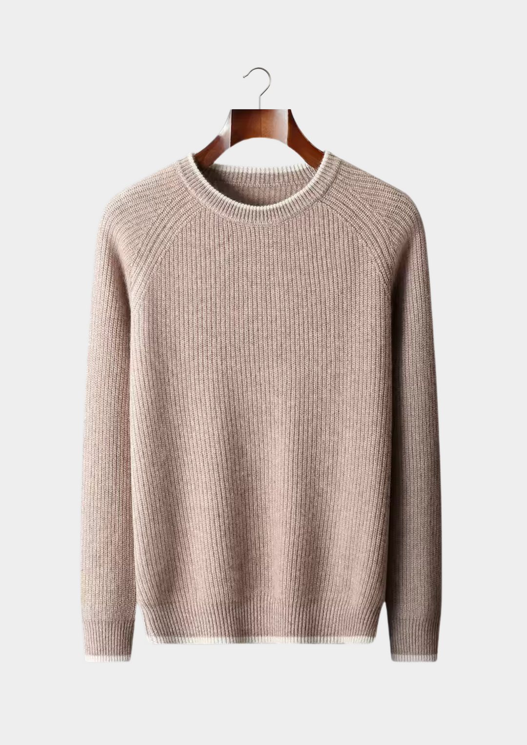 Klassisk Stickad Tröja för Män med Ribbad Design | Tidlös Elegans för Vardagsbruk 1