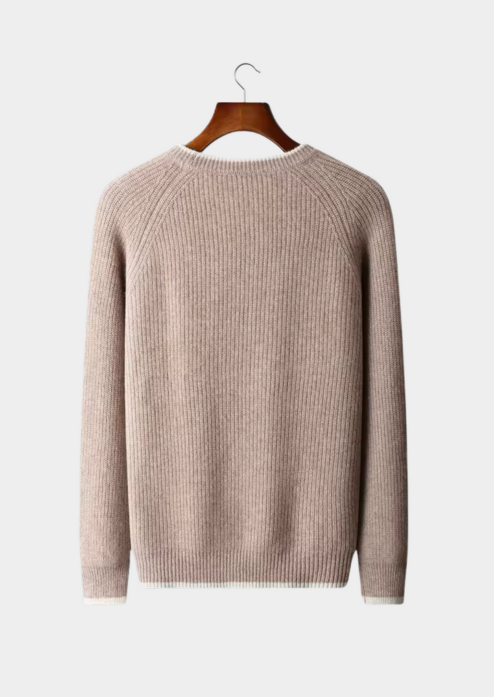 Klassisk Stickad Tröja för Män med Ribbad Design | Tidlös Elegans för Vardagsbruk 2