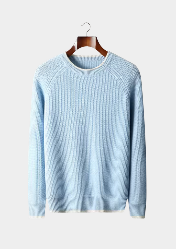 Klassisk Stickad Tröja för Män med Ribbad Design | Tidlös Elegans för Vardagsbruk 3