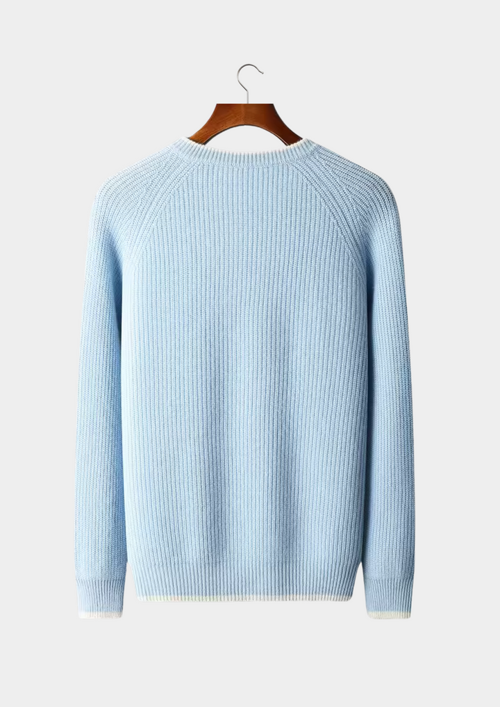 Klassisk Stickad Tröja för Män med Ribbad Design | Tidlös Elegans för Vardagsbruk 4