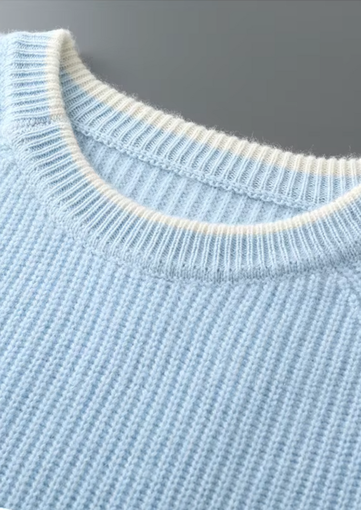 Klassisk Stickad Tröja för Män med Ribbad Design | Tidlös Elegans för Vardagsbruk 8