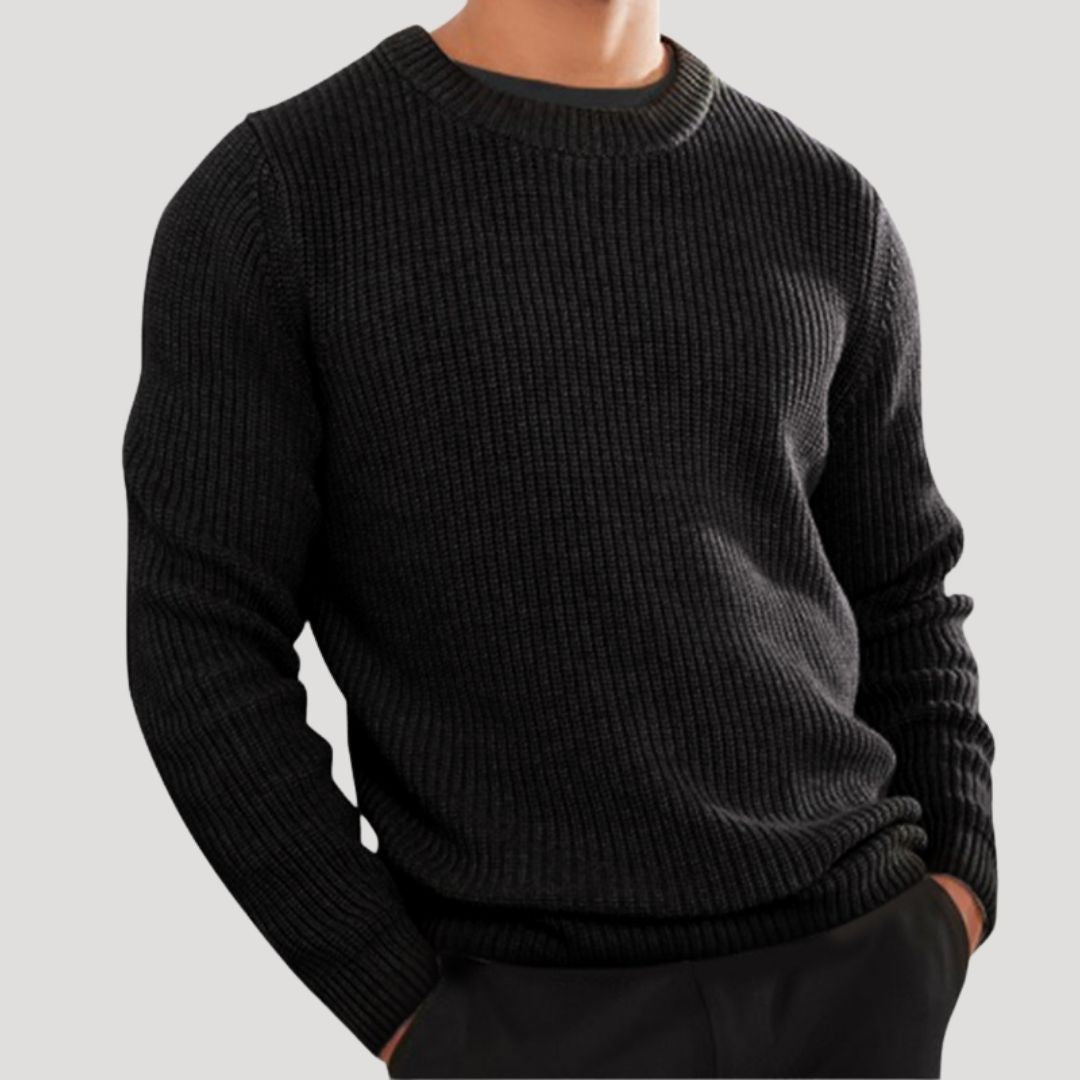 Klassisk Stickad Tröja för Män med Rund Hals | Mjuk och Ventilerande Design för Vardagsbruk 5