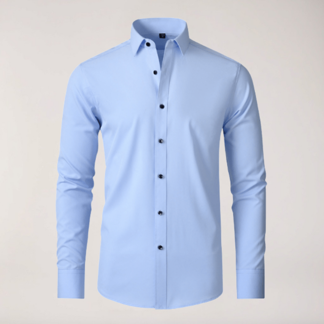 Klassisk Stretchskjorta | Slim Fit Långärmad Skjorta med Rynkbeständig Design | Bekväm och Elegant för Affär och Fritid 4
