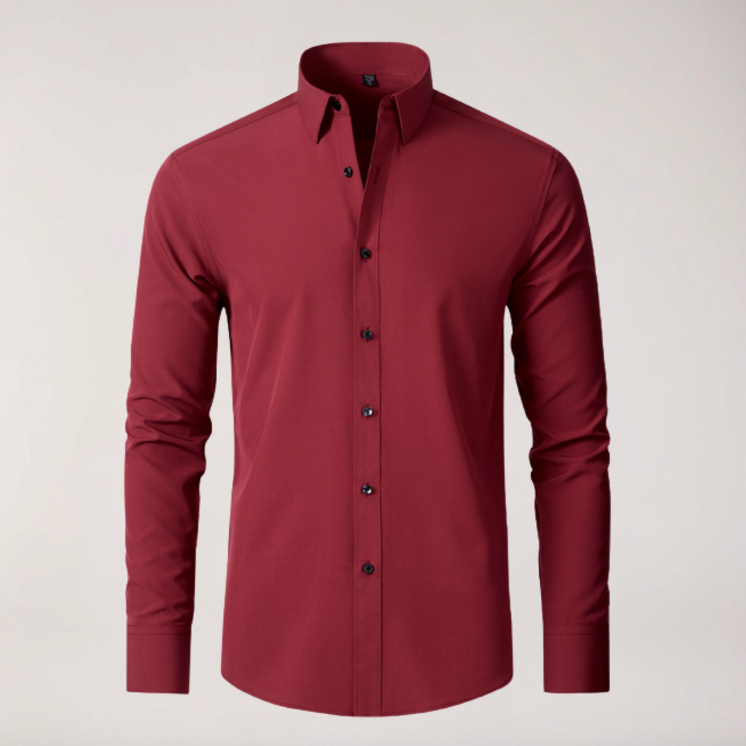 Klassisk Stretchskjorta | Slim Fit Långärmad Skjorta med Rynkbeständig Design | Bekväm och Elegant för Affär och Fritid 5