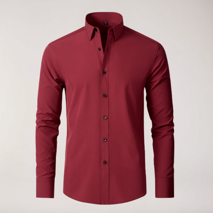 Klassisk Stretchskjorta | Slim Fit Långärmad Skjorta med Rynkbeständig Design | Bekväm och Elegant för Affär och Fritid 5
