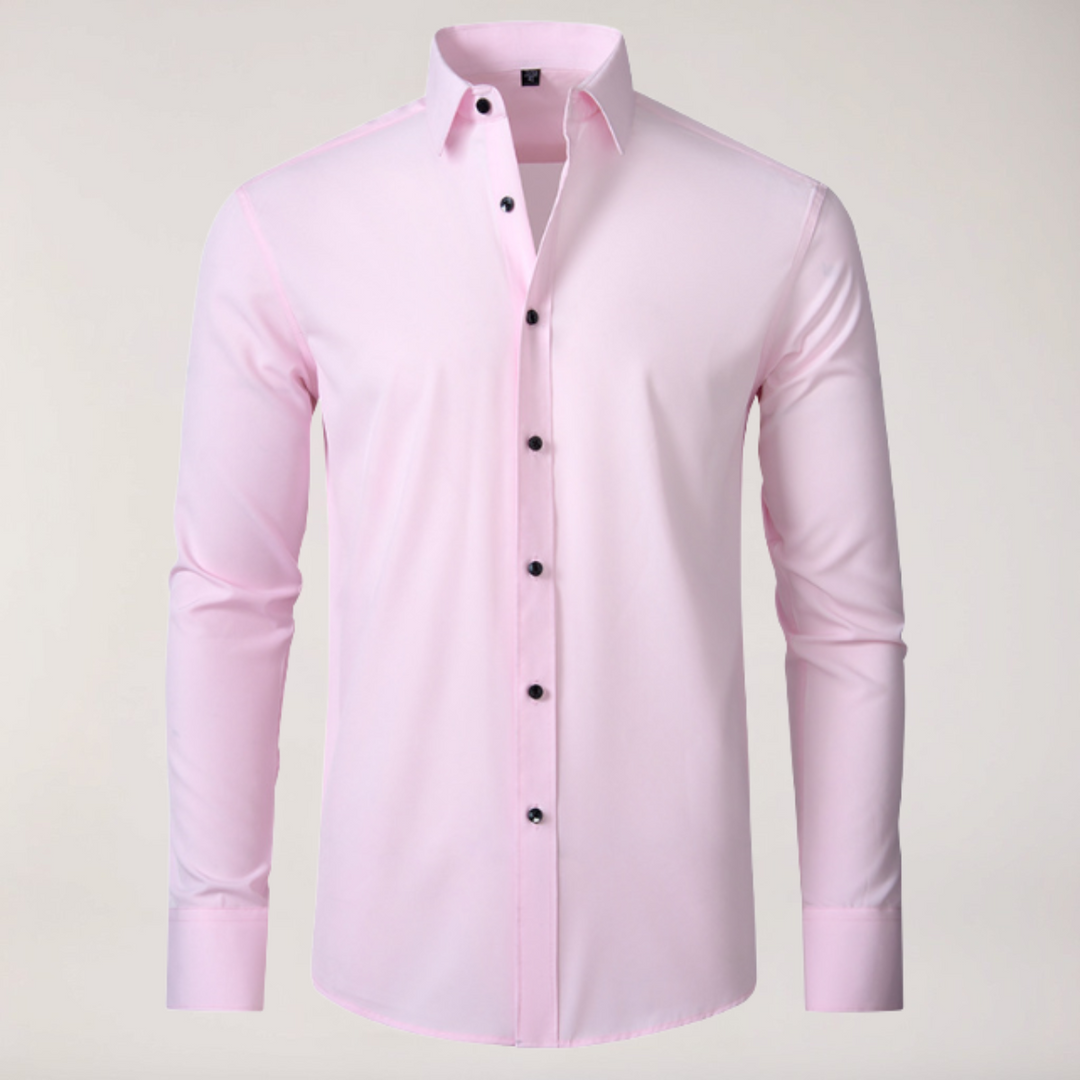 Klassisk Stretchskjorta | Slim Fit Långärmad Skjorta med Rynkbeständig Design | Bekväm och Elegant för Affär och Fritid 6