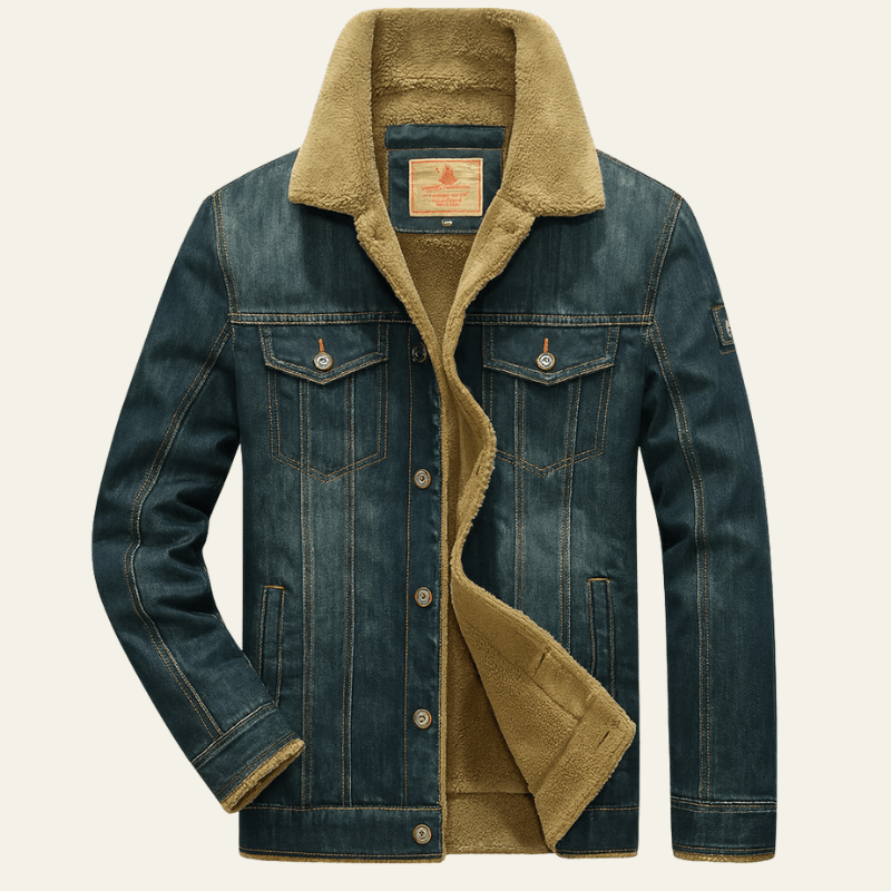 Klassisk Svart Jeansjacka med Foder och Knappstängning | Tidlös Design för Kalla Dagar 0