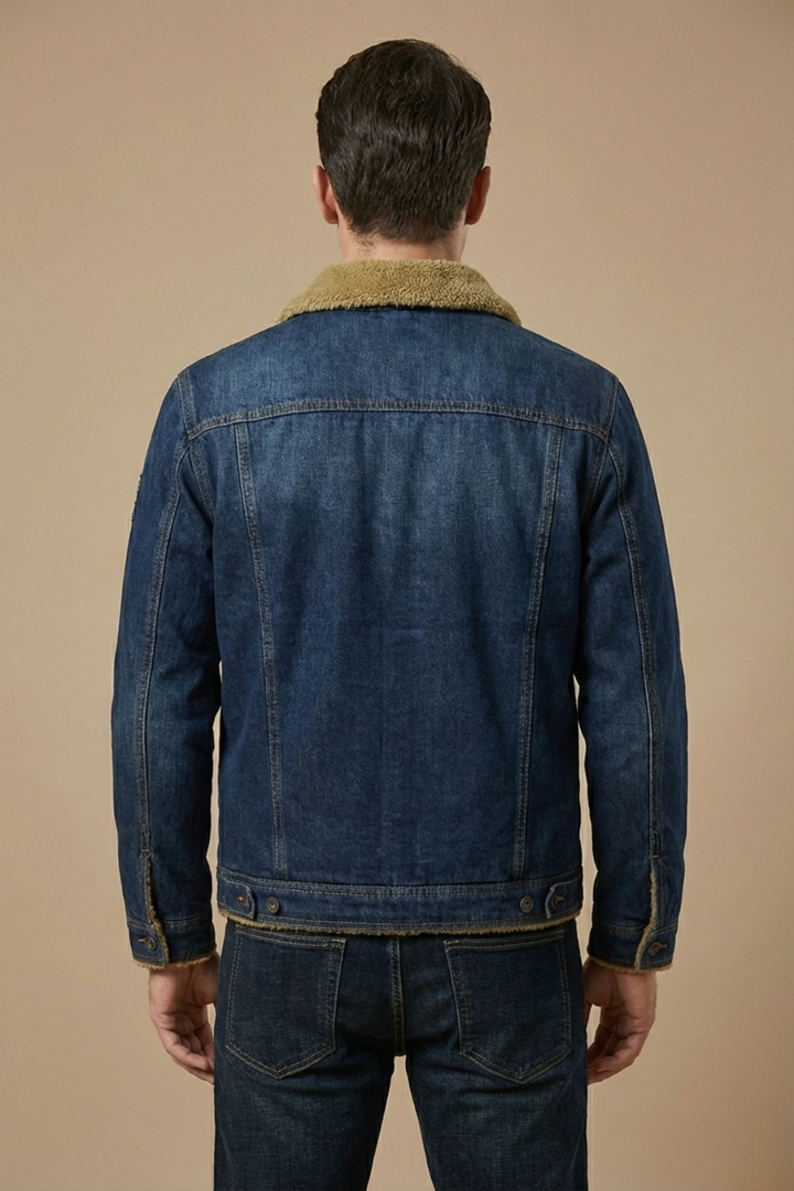 Klassisk Svart Jeansjacka med Foder och Knappstängning | Tidlös Design för Kalla Dagar 2