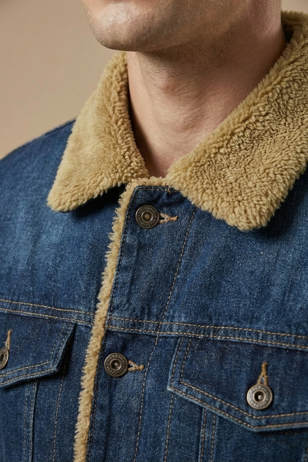 Klassisk Svart Jeansjacka med Foder och Knappstängning | Tidlös Design för Kalla Dagar 3