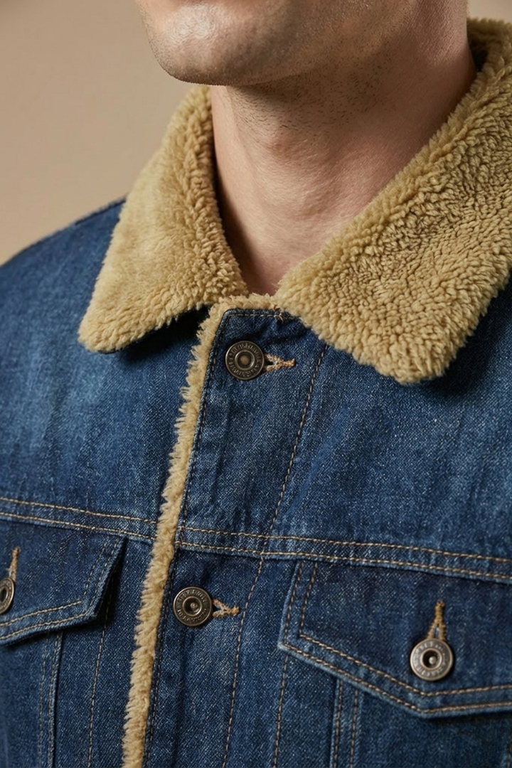 Klassisk Svart Jeansjacka med Foder och Knappstängning | Tidlös Design för Kalla Dagar 3