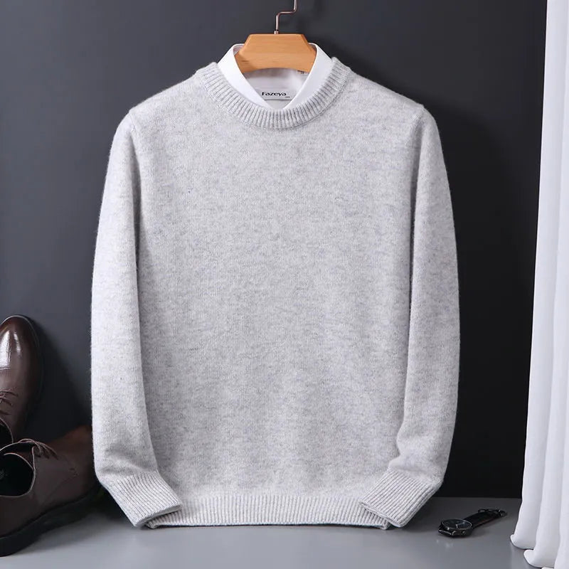 Klassisk Tröja | Rund Hals Tröja för Män med Raffinerad Design | Mångsidig för Smart Casual och Affärsmöten 4