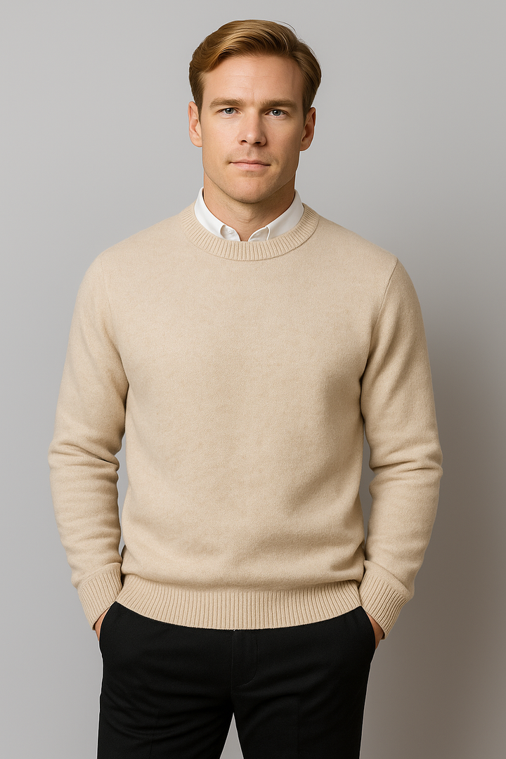 Klassisk Tröja | Rund Hals Tröja för Män med Raffinerad Design | Mångsidig för Smart Casual och Affärsmöten 5