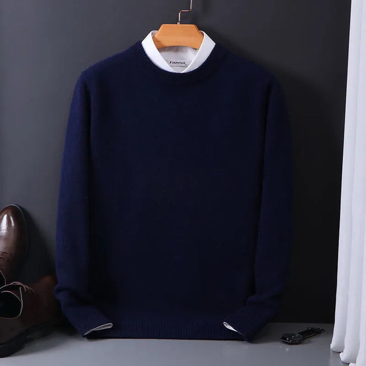 Klassisk Tröja | Rund Hals Tröja för Män med Raffinerad Design | Mångsidig för Smart Casual och Affärsmöten 9