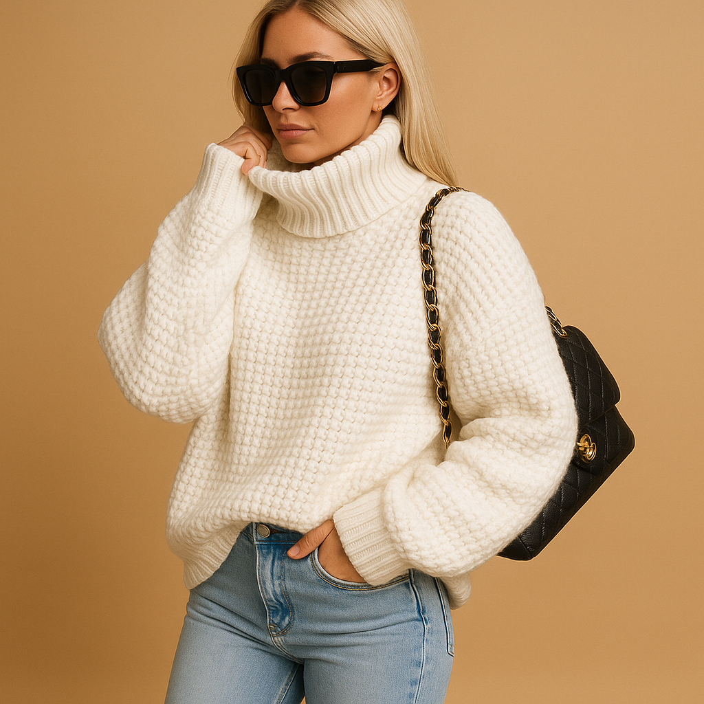 Klassisk Ulltröja för Damer med Chunky Textur | Varm och Bekväm för Höst och Vinter 0