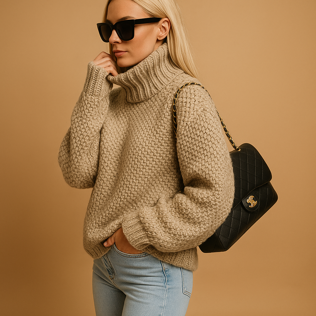 Klassisk Ulltröja för Damer med Chunky Textur | Varm och Bekväm för Höst och Vinter 1