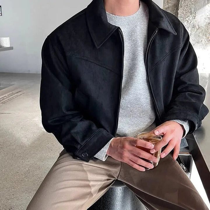 Klassisk Vintagejacka för Män med Dragkedja &amp; Skarpa Detaljer | Tidlös Design för Mångsidig Användning 3