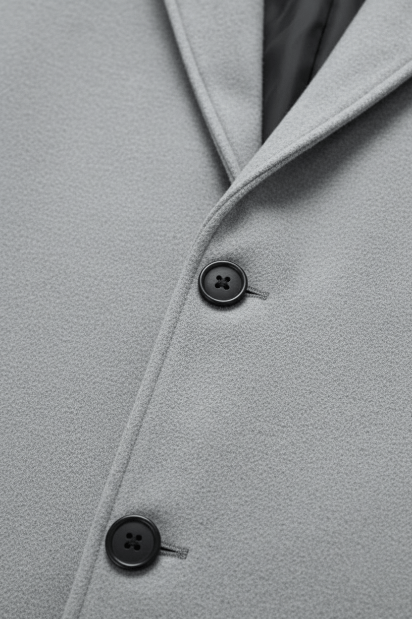 Klassisk Vintertrenchcoat för Män med Hållbar Polyesterblandning | Mångsidig Design för Vardagsvärme 3