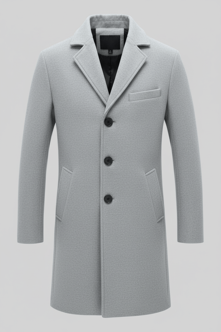 Klassisk Vintertrenchcoat för Män med Hållbar Polyesterblandning | Mångsidig Design för Vardagsvärme 4