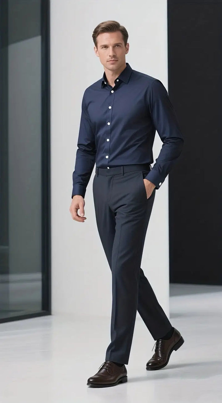 Klassisk Vit Klänningsskjorta för Män med Slim Fit Design | Elegant Look för Alla Tillfällen 3