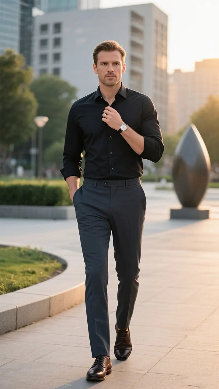 Klassisk Vit Klänningsskjorta för Män med Slim Fit Design | Elegant Look för Alla Tillfällen 5