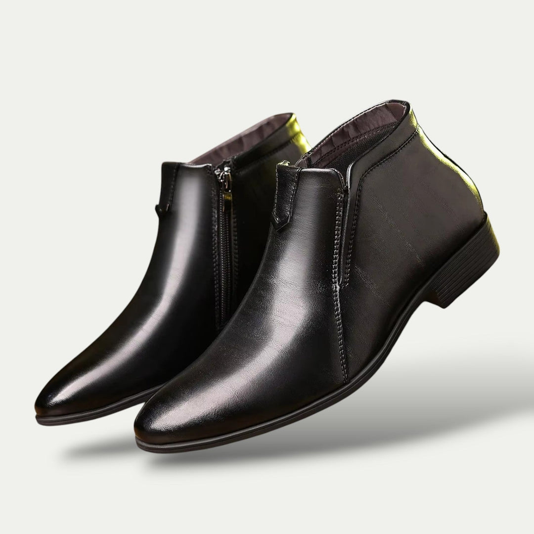 Klassiska Ankelstövlar | Polerade Herrboots med Dragkedja | Elegant Design för Mångsidig Användning 1