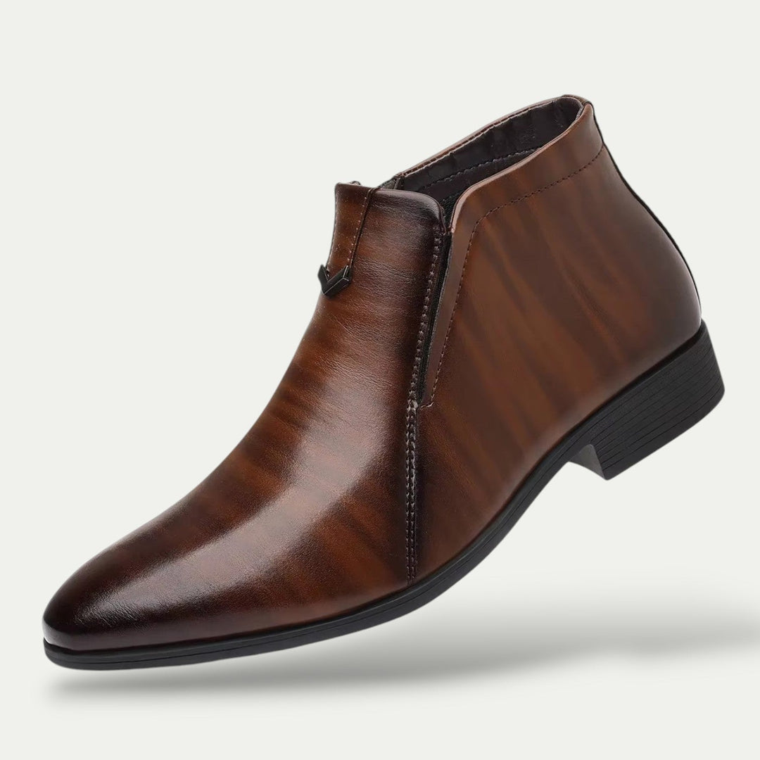 Klassiska Ankelstövlar | Polerade Herrboots med Dragkedja | Elegant Design för Mångsidig Användning 5