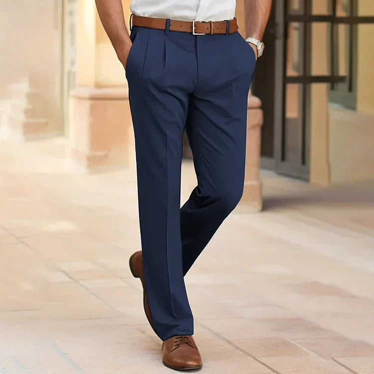 Klassiska Arbetsbyxor för Män med Slim Fit och Raka Ben | Elegant Design för Professionell Look 0