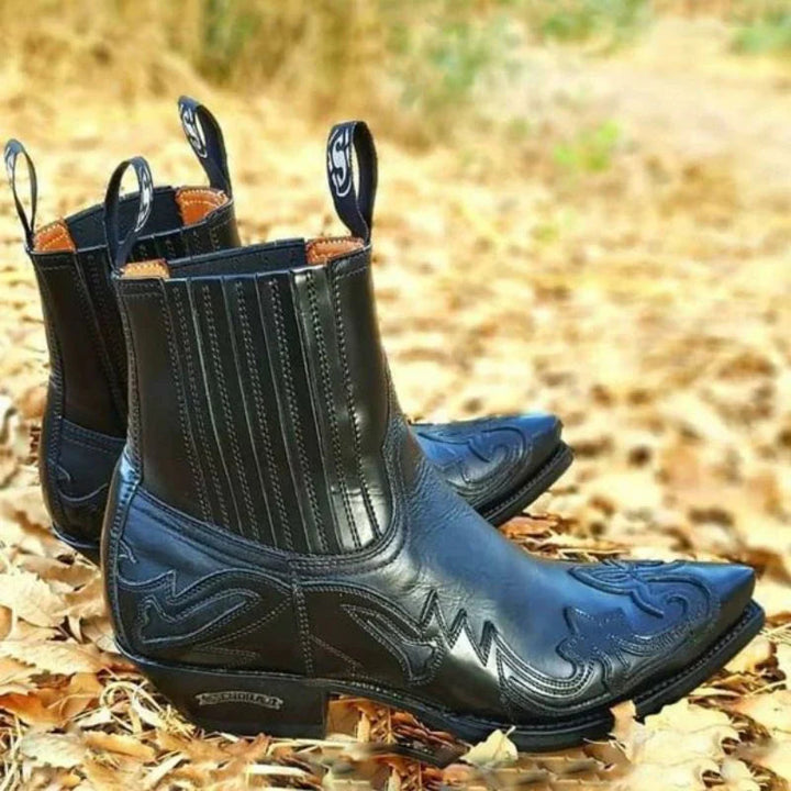 Klassiska Cowboystövlar för Män | Bekväm Slip-On Design för Stil och Mångsidighet 2