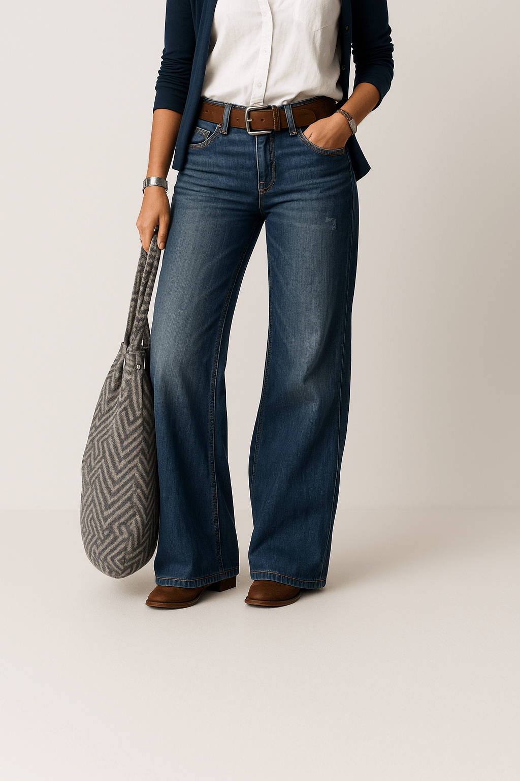 Klassiska Jeans | Vida Ben för Kvinnor med Slitstark Denim | Avslappnad Passform för Vardagsstil 0