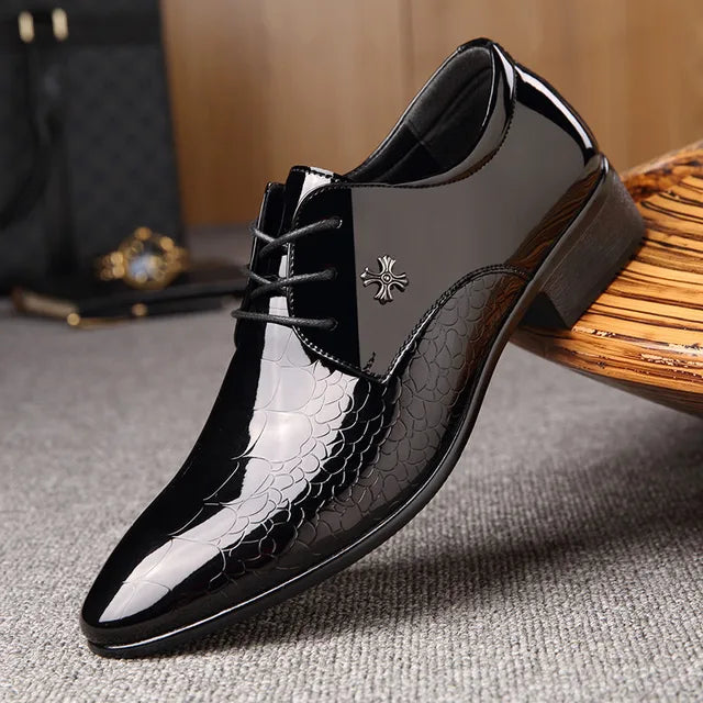 Klassiska Oxford Skor för Män med Texturerad Läderfinish | Eleganta Klänningskor för Formella Tillfällen 1