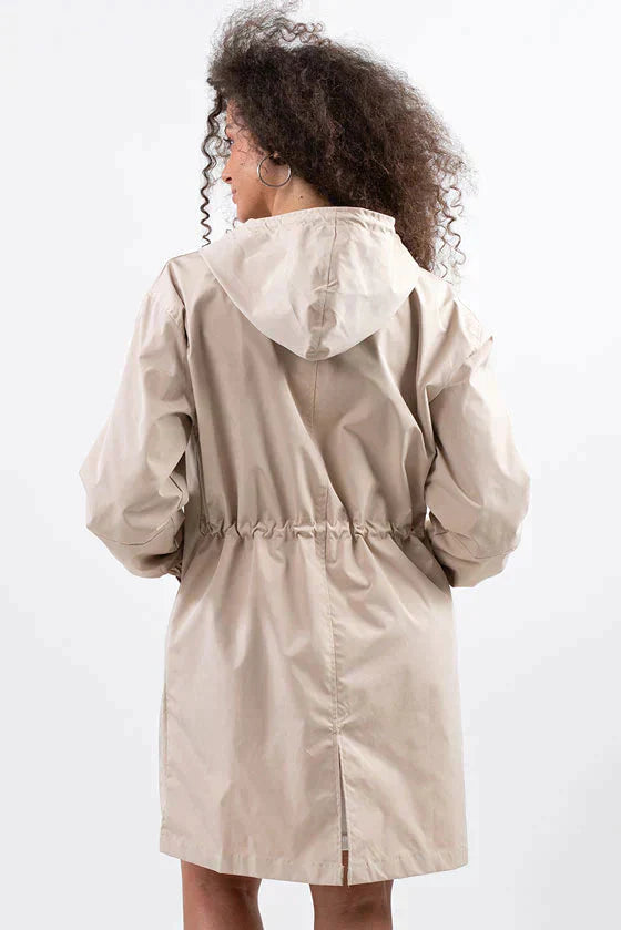 Lätt Longline Jacka Dam med Huva och Knappstängning | Avslappnad Design för Vardagsbruk 5