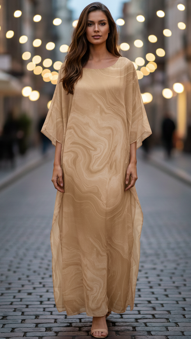 Laura | Elegant Lång Chiffongklänning för Bröllop och Fest 0