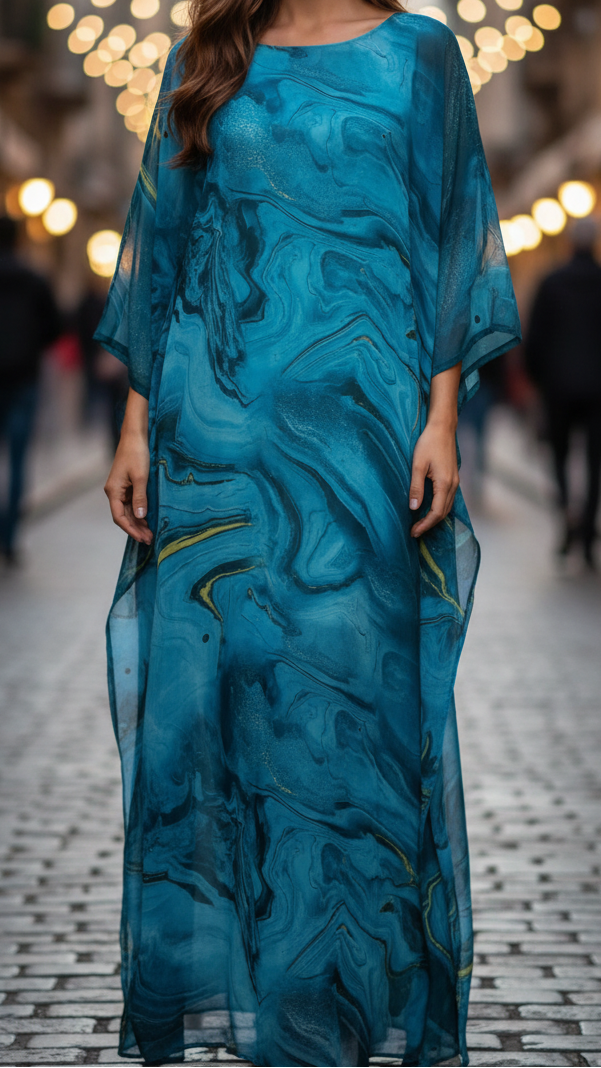 Laura | Elegant Lång Chiffongklänning för Bröllop och Fest 1