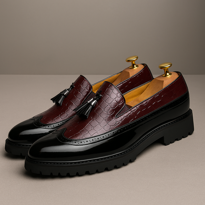 Leo | Eleganta Krokodilmönstrade Loafers Män 0