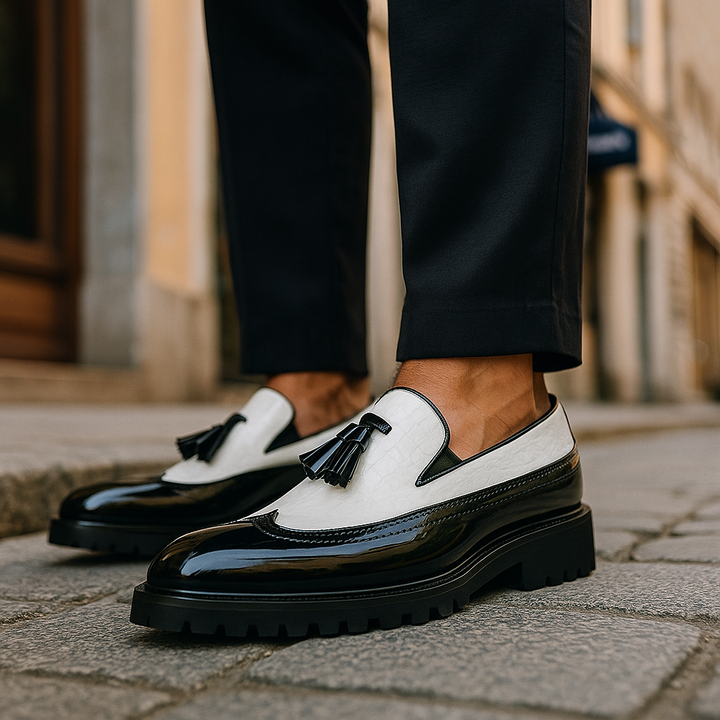 Leo | Eleganta Krokodilmönstrade Loafers Män 6