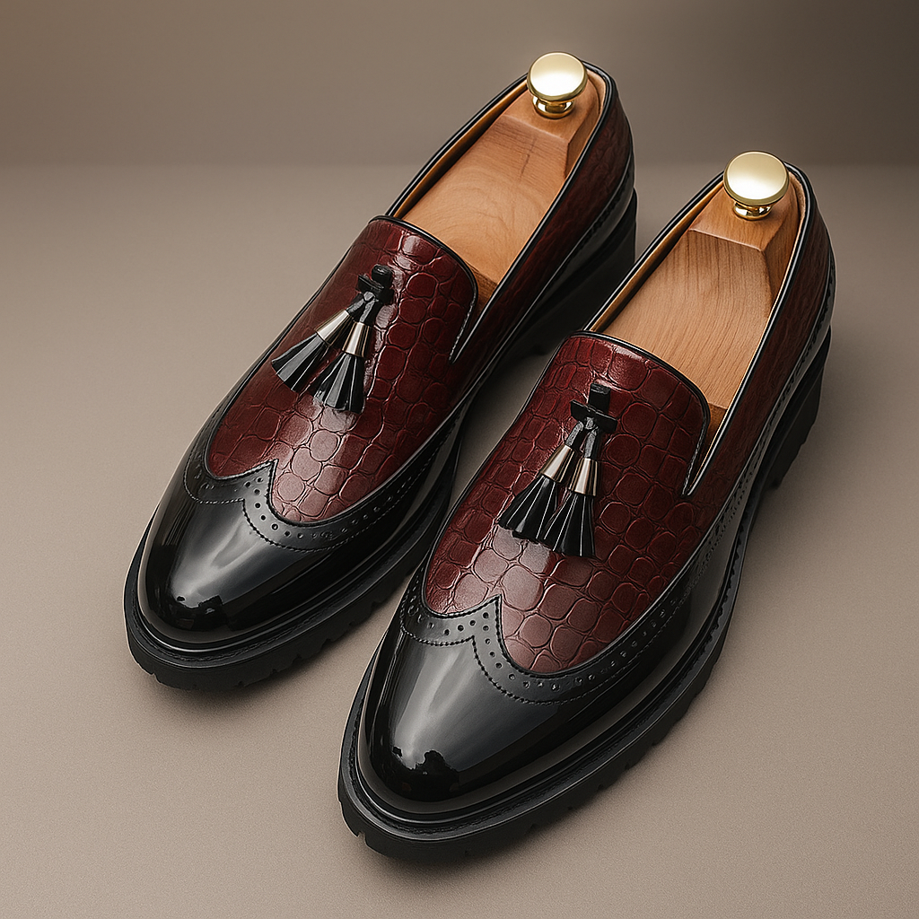 Leo | Eleganta Krokodilmönstrade Loafers Män 7