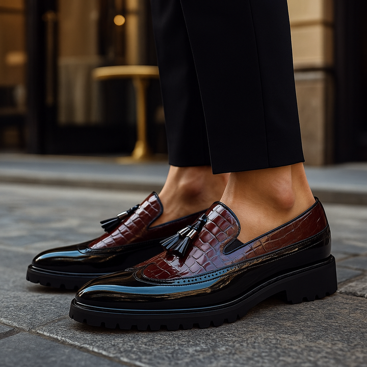 Leo | Eleganta Krokodilmönstrade Loafers Män 8
