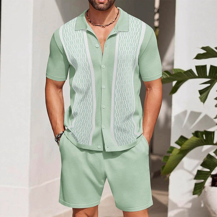 Liam | Avslappnad Kortärmad Skjorta och Shorts Set 1