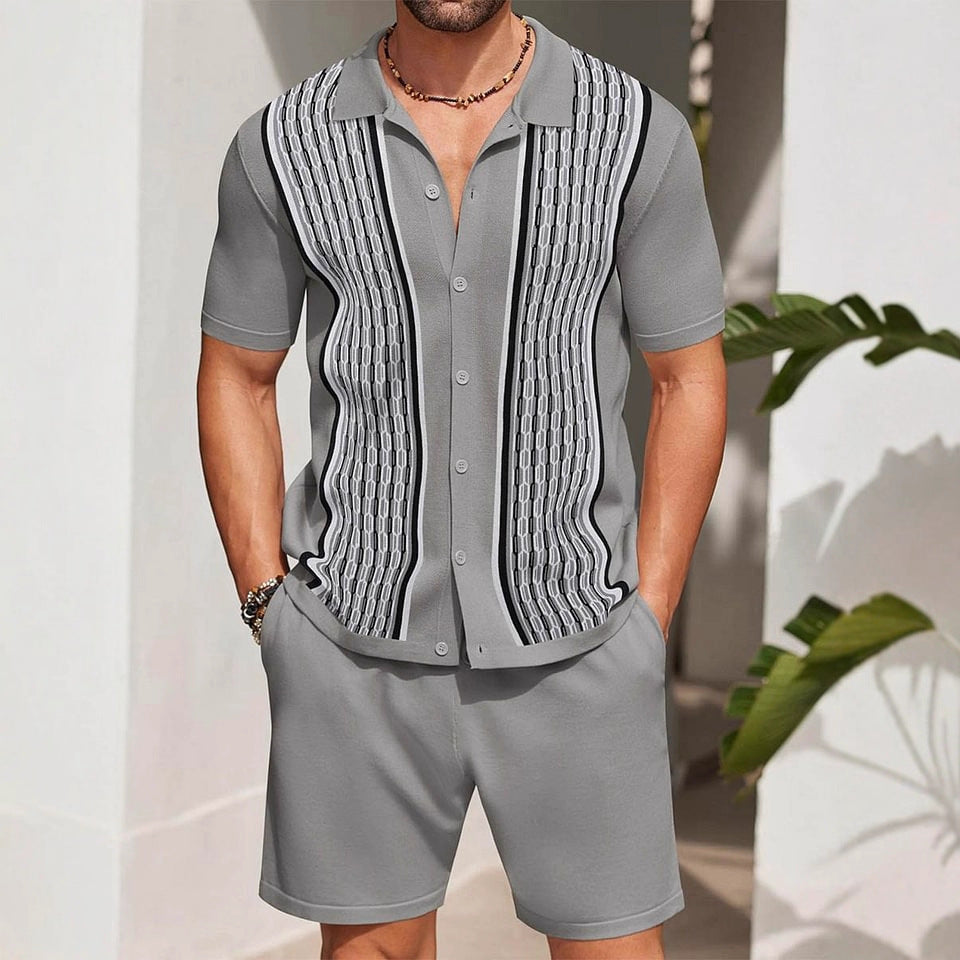 Liam | Avslappnad Kortärmad Skjorta och Shorts Set 2