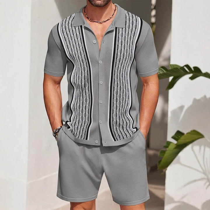 Liam | Avslappnad Kortärmad Skjorta och Shorts Set 2