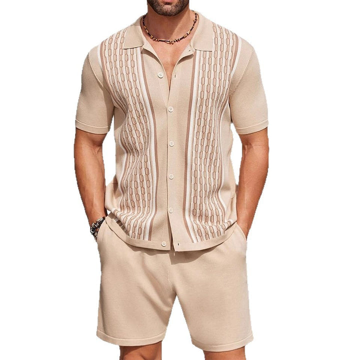 Liam | Avslappnad Kortärmad Skjorta och Shorts Set 4