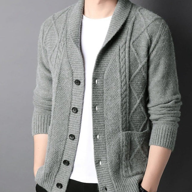 Liam | Avslappnad Långärmad Cardigan med Slagkrage 2